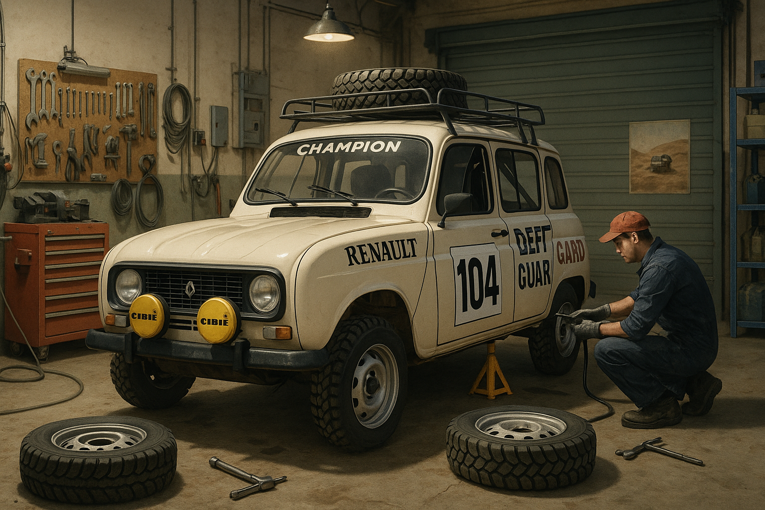 Renault 4L F4 préparée pour le raid